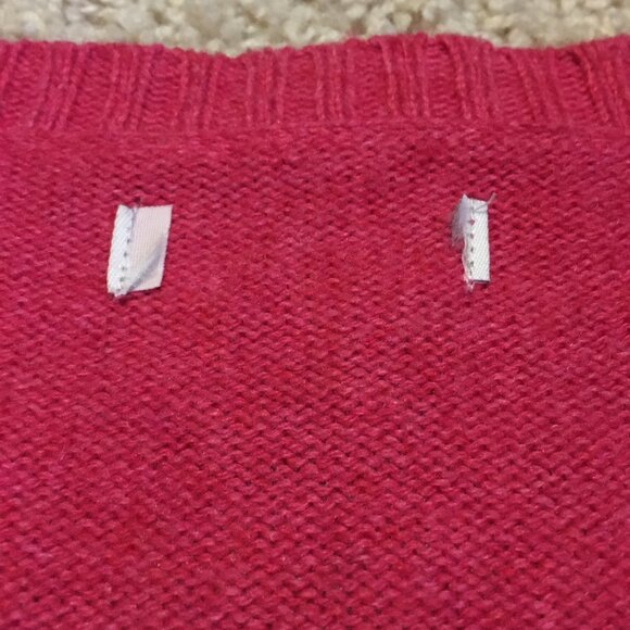 Malibu Pink Soft Angora Wool Blend Knit V-Neck Sweater - Picture 10 of 16